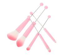 FIXOSHEE 5pcs Makeup Brush for Women Makeup Brushes Kit Metal Handle and Beads for Eyeshadow Blending Foundation Application Face Beauty Tools
