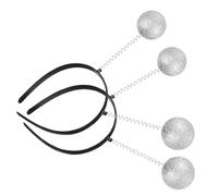 FIXOSHEE 5pcs Martian Headband with Glitter Ball Antenna Boppers for Adults Plastic Space-themed Costume Accessory for Parties and Dress Up