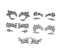 FIXOSHEE 5pcs Masquerade Eye Makeup Stickers Lace Hollow Paper Cutting Eyeliner Temporary Tattoo for Halloween Costume Party Cosplay Carnival Day Dead