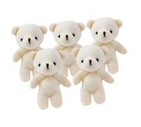 FIXOSHEE 5Pcs Mini Bear Doll Hanging Tiny Bears Soft Stuffed Animal Pendant for Bags Luggage Backpack DIY Decoration Wedding Party Favors Gift