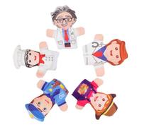 FIXOSHEE 5pcs Occupational Finger Puppets Storytelling Doctor Farmer Chef Scientist Dolls for Interactive Play Party Favors Classroom Rewards Learning Role-playing