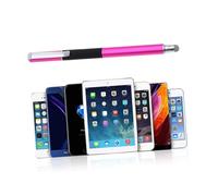 FIXOSHEE 5pcs Pink Capacitive Stylus Set with Replacement Conductive Cloth and Silicone Disc Tips for Tablets and Smartphones Double-end Touch Pen Writing Tool
