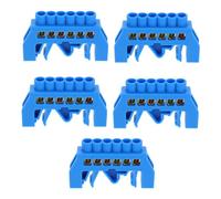 FIXOSHEE 5PCS Position Screw Brass Terminal Bus Bar with Hole Design for Zero and Ground Line Separation High Conductivity Copper Heat Resistant Grounding Strip for Electrical Distribution