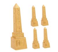FIXOSHEE 5pcs Resin Egyptian Obelisk Figurine for Desktop Decor Ancient Tower Model for Family Bonding and Educational Sand Table Play Safe Material Egyptian Ornament for Home and Office