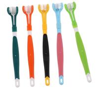 FIXOSHEE 5Pcs Sided Pet Toothbrush for Dogs and Cats Durable Tooth Care Brushes Multiple Colors Teeth Cleaning Tool for Optimal Oral Hygiene