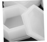 FIXOSHEE 5pcs Silicone Jewelry Box Molds with Lid for Epoxy Resin Crafting Heart Hexagon Square Flower Round Shapes Non-Stick Resin Casting Moulds for DIY Storage Case Making