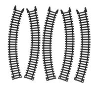 FIXOSHEE 5Pcs Train Track Expansion Pack Plastic Railroad Building Compatible with Train Tracks for Doll House Educational Play Accessory