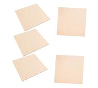 FIXOSHEE 5pcs Unfinished Basswood Sheets Square Thin Plywood Boards for DIY Crafts Architecture Models Engraving Wood Burning Painting Staining Projects