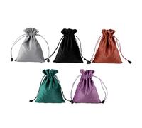 FIXOSHEE 5pcs Velvet Drawstring Jewelry Pouch and Makeup Cosmetic Bag 14x18cm Dustproof Storage Organizer for Women Travel and Daily Use