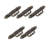 FIXOSHEE 5pcs Vintage Bronze Pull Handles Antique Alloy Drawer Knobs for Kitchen Cabinets Cupboards Wardrobes Dressers Fade Resistant Decorative Furniture Hardware