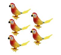 FIXOSHEE 5pcs Wind-up Parrot for Bright Cartoon Design Clockwork Spring for Boys Preschoolers Fun Educational Playtime