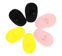 FIXOSHEE 6 Pairs Silicone Hair Dye Ear Covers Ear Caps for Hair Coloring with 2 Black 2 Yellow 2 Light Pink Protective Earmuffs and Styling