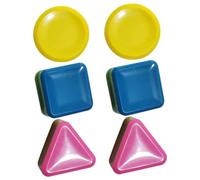 FIXOSHEE 6 pcs Rhythm Shakers Geometric Shapes Square Round Triangle Bright Colors Safe Smooth Surface Educational Musical Instruments for Kindergarten