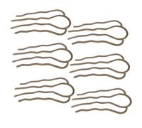 FIXOSHEE 6 Pcs U-shape Metal Hairpins for Women Dark Brown Bun Hair Sticks Secure Hold Elegant Bronze Hair Forks Styling Tool Accessories