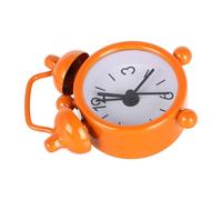 FIXOSHEE 6 Scale Miniature Dollhouse Alarm Clock Orange, Tiny Doll Accessories Working Bell, Miniature Clock Ornament for Dollhouse Furniture and Decorative Scene