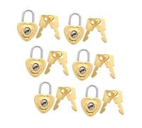FIXOSHEE 6 Sets Mini Heart Shaped Padlock Sturdy Jewelry Decorative Lock for Tiny Luggage Diary and Cute Love Symbol for Couples Reliable Security Accessory