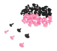 FIXOSHEE 60Pcs Flocked Plastic Triangle Nose with Washer for DIY Doll Making Plush Bears Puppets Craft Accessories in Black and Pink Secure Fit for Amigurumi and Stuffed Animal Projects