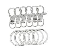 FIXOSHEE 60pcs Metal Keychain Accessories Diy Creative Buckles Key Rings Zinc Alloy Keychain for School Bag Keyrings Bulk