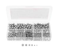 FIXOSHEE 620Pcs Stainless Steel Bearing Balls Set, Assorted Sizes Precision Metal Spheres for DIY Projects and Furniture Hardware Replacement