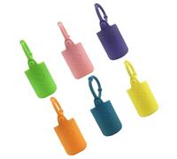 FIXOSHEE 6Pcs 15Ml Silicone Roller Bottle Cover Set with Bendable Handle, Protective Essential Oil Sleeve Case, Multi-Color Carrying Holder for Travel and Daily Use