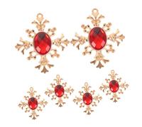 FIXOSHEE 6pcs Alloy Baroque Cross Buckle Charms with Rhinestones for DIY Crown Jewelry Making Lightweight Pendants for Necklace Bracelet Earring Accessories Creative Faith Symbol Craft