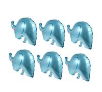 FIXOSHEE 6pcs Blue Elephant Foil Balloons for Birthday Party Decorations Animal-shaped Aluminum Shower Balloons for Home Bars Clubs Unique Cute Design