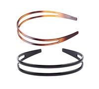 FIXOSHEE 6pcs Double Toothed Hair Bands for Women Slip Fashion Headbands in Glossy Black and Tortoise Shell Chic Hair Hoops for Daily Wear and Special Occasions