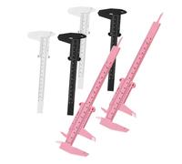 FIXOSHEE 6pcs Eyebrow Measuring Calipers and Portable Rulers Set, Small Vernier Caliper Tools for Precise Brow Mapping in Beauty and Tattoo Applications, White Black Pink