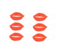 FIXOSHEE 6Pcs Funny Thick Plastic Lips Big Mouth Props for Party Prank , Red Sausage Mouth Cosplay Accessories for Halloween and April Fool’S Entertainment