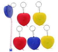 FIXOSHEE 6pcs Heart-shaped Retractable Tape Measure Soft Flexible Measuring Tapes with Push-button Retraction for Body Sewing and Tailoring Lightweight Portable Measure for Adults
