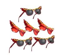 FIXOSHEE 6pcs Hot Dog Sunglasses Party Props with Transparent Lenses Fits All Funny Dress Up Glasses for Adults and Festive Birthday Halloween Cosplay Accessories for Photo Booth