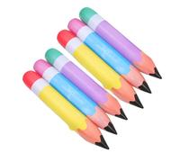 FIXOSHEE 6pcs Inflatable Pencil Balloons PVC Party Supplies for Birthday Classroom Decorations Back to School Graduation Favor Bright Colorful Educational Props