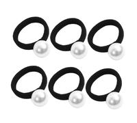 FIXOSHEE 6pcs Large Pearl Elastic Hair Ties for Women and Stretchy Ponytail Holders for Braids and Everyday Use Minimalist Style Hair Bands for Secure Hold During Sports and Workouts