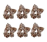 FIXOSHEE 6pcs Leopard Print Hair Ties for Women Soft Elastic Ponytail Holders with Gentle Hold No Damage Scrunchies for Thick Hair for Bun and Wrist Wear