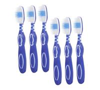 FIXOSHEE 6Pcs Manual Mini Toothbrush with Large Soft Handles for Safe Use in Prisons Short Handle Design for Cleaning Medium Bristle Toothbrushes for Oral Hygiene