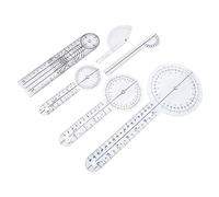 FIXOSHEE 6pcs Medical Plastic Goniometer Rotary Protractor with Transparent Angle Ruler for Joint Measurement Elbow Knee and Finger Range Assessment