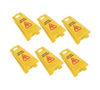 FIXOSHEE 6pcs Miniature Dollhouse Caution Wet Floor Signs Slippery Warning Board Realistic Safety Props for Roleplaying and Creative Scale Dioramas