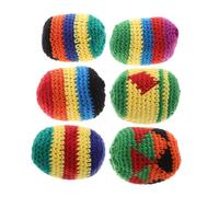 FIXOSHEE 6pcs Multicolored Soft Crochet Juggling Balls for Preschool Motor Skill Development Handmade Knit Bean Bags for Tossing and Interactive Play