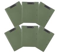 FIXOSHEE 6pcs Multifunctional Folder File Folder Board Clip Document Organizer Drawing Clipboard Double Clamp Clipboard Writing Pad Holder File Organiser Olive Green Plastic