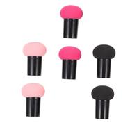 FIXOSHEE 6pcs Mushroom Head Makeup Sponges with Handle Dry and Wet Use Cosmetic Powder Puff Safe Material Foundation Applicator for Home and Salon Use Multi-color Mix