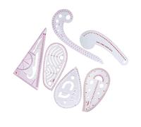 FIXOSHEE 6pcs Plastic Sewing Rulers Stitching Templates for Tailoring Dressmaking DIY Crafting with Hollow Design for Efficient Sewing Guide
