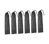 FIXOSHEE 6pcs Portable Hanging Food Mesh Bags with Drawstring Polyester Bird Food Pouches for Outdoor Feeding Racks Hooks Trees Convenient for Garden Birdwatching Black