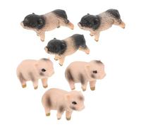 FIXOSHEE 6pcs Realistic Pig Figurines for Cake Toppers and Miniature Garden Decor Detailed Pig Statues for Educational Play DIY Craft Desk Display and Farm Animal Collection