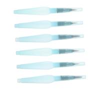 FIXOSHEE 6pcs Refillable Water Brush Pens for DIY Art Portable Water Injection Painting Pens with Fine to Large Tips Compatible with Watercolor Crayons and Soluble Pigments