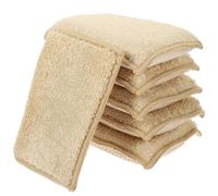 FIXOSHEE 6Pcs Reusable Wok Sponges Daily Use Dish Cleaning Tools Lightweight Quick-Dry Kitchen Scrub Pads for Pots Bowls Tabletops with Strong Absorption and Multi-Surface Use