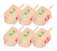 FIXOSHEE 6pcs Wooden Gyro Colored Spinning Tops for Safe Natural Wood Material Educational Birthday Christmas Interactive Play