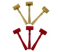 FIXOSHEE 6pcs Wooden Judge Gavel Solid Court Hammer Auctioneer with Smooth Edges Loud Knock Sound Role Play in Dark Red and Gold