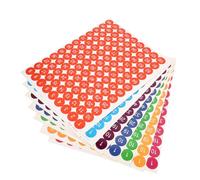 FIXOSHEE 7 Sheets Round Paper Number Stickers Consecutive Serial Labels Self-Adhesive Removable Home Office Classroom Marking Tags for Organizing and Counting