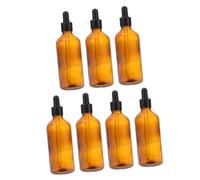 FIXOSHEE 7pcs Glass Dropper Bottles Brown Essential Oil Bottle Reusable Travel Medicine Storage Perfume Pipette Dropper
