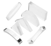FIXOSHEE 7pcs Optical Lens for Physics Teaching Glass Convex Concave Lenses Science Experiment Tools for Students Practical Learning Kit for Light Properties for Classroom Use
